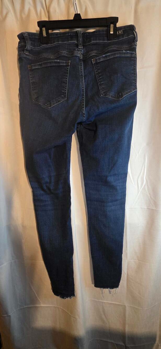 Kut from the Kloth Mia Skinny Jeans with Raw Hem Dark Wash Size 6 - Picture 6 of 10